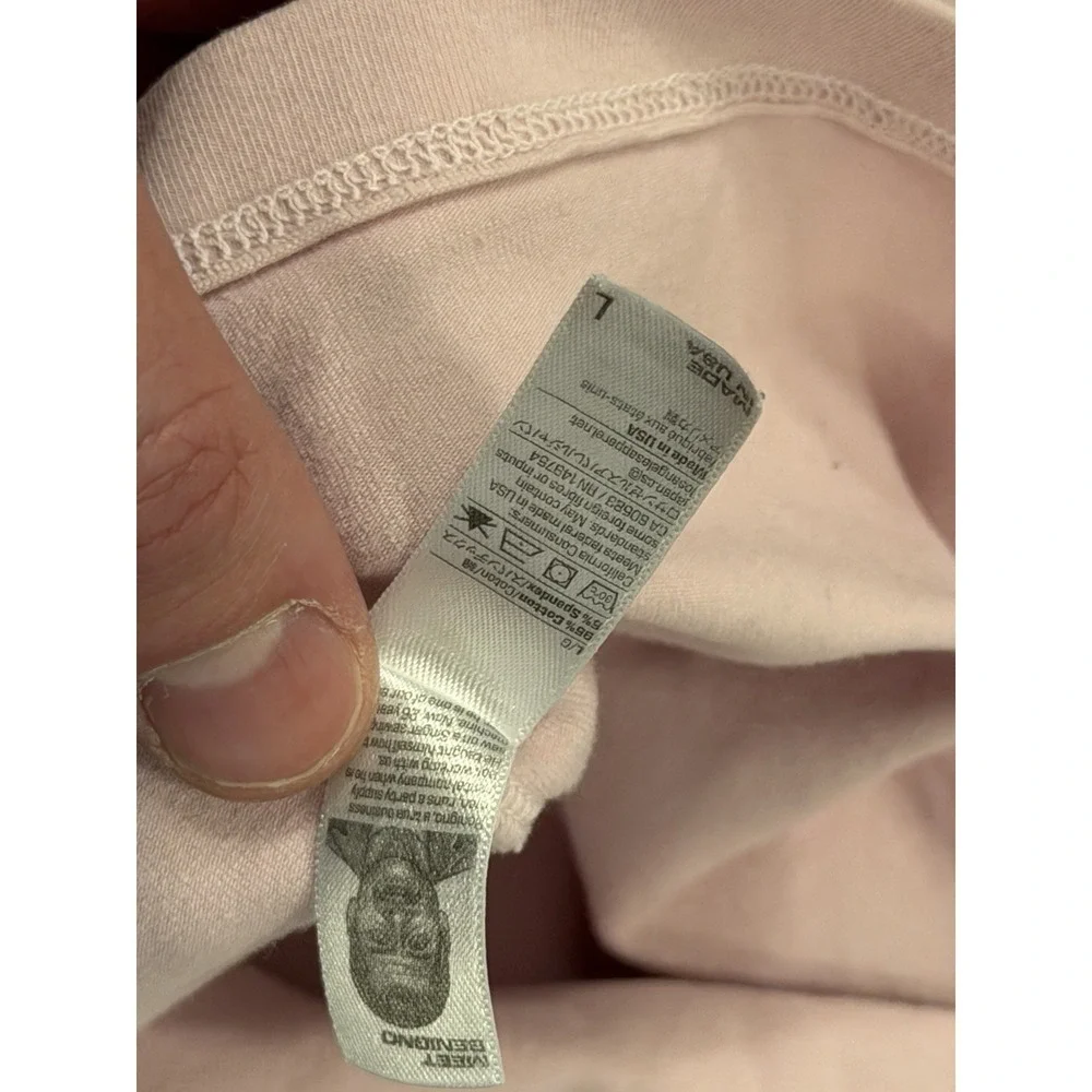 Los Angeles Apparel Tube Top Size Large Pink Made In USA Cotton Spandex